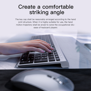 Modo dual 108 teclas Gaming Silent Computer Keyboard and Mouse Combo Wireless Keyboard Mouse para PC Tablet Laptop