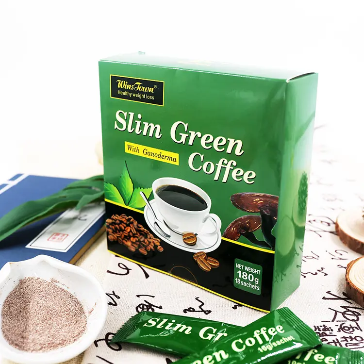 İnce yeşil kahve doğal otlar sağlıklı diyet kontrol tozu anında kilo kaybı Ganoderma kahve zayıflama