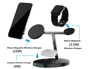 15W 3-in-1 manyetik hızlı kablosuz iPhone şarj cihazı 16 15 14 Pro Max Apple akıllı saat serisi 6 7 8 9 10 adaptörleri ile - Product Image 5