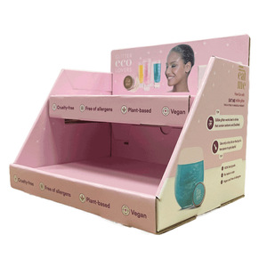 CMYK Impresión de Logotipo Personalizado de Cartón PDQ Corrugado Mostrador de Papel de Escritorio POP Caja de Presentación para Cuidado DE LA Piel Cosmética Tienda Minorista - Product Image 1