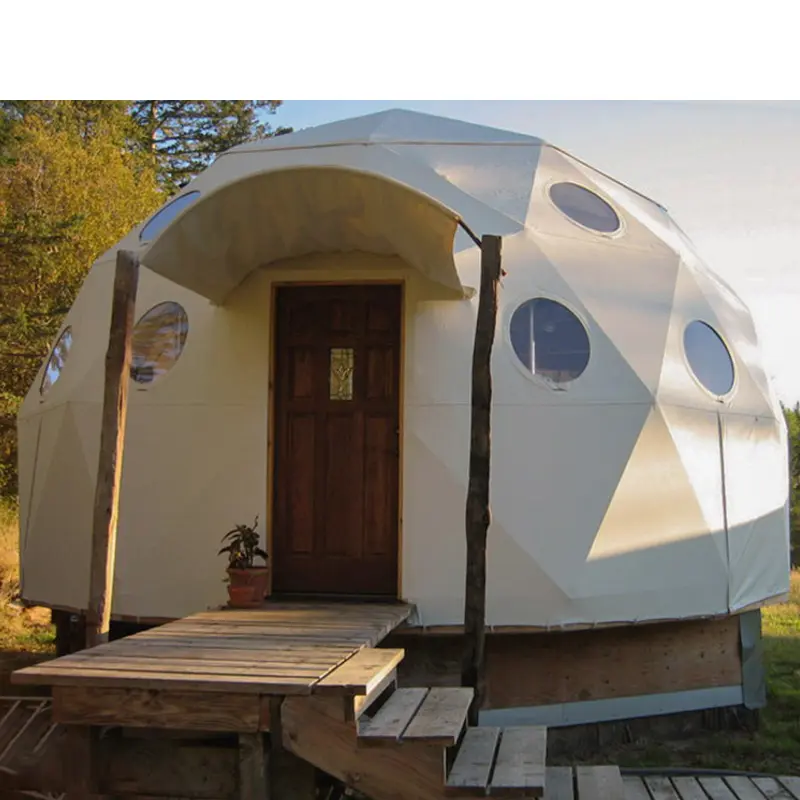 Tenda Rumah Kubah Geodesic Glamor Luar Ruangan Kedap UV untuk Resor Wisata