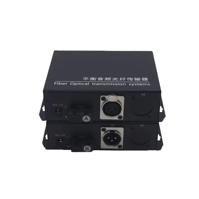 1 prolongateurs de convertisseur de média Audio Fiber optique, émetteur et récepteur XLR Audio sur Fiber optique