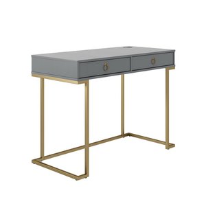 Modern lüks MDF ahşap altın çerçeve oturma odası mobilya koridor giriş konsol masa iki depolama çekmeceli - Product Image 4