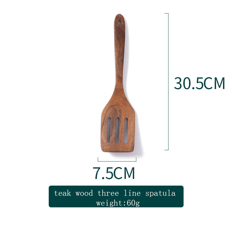 Spatola a tre linee in legno di Teak 30.5*7.5cm