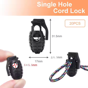 POM KAM Plastic Spring Cord Lock Shoelaces Cord Stop Toggle Stoppers Paracord <strong>Clip</strong> Gloves <strong>with</strong> <strong>Elastic</strong> <strong>String</strong> Lock - Product Image 5