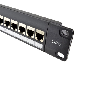 24 Port 1U CAT6a Patch Panel yardım kablo yönetimi ethernet kabloları içine açık etiketli yuvaları - Product Image 1