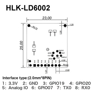 Módulo de sensor de respiración de frecuencia cardíaca HLKLD6002 avanzado para sistema de seguimiento de actividad física - Product Image 2