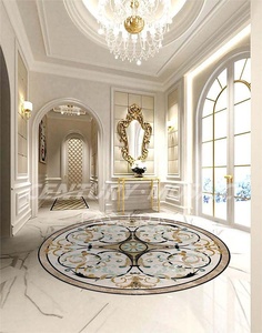 Centurymosaic bán buôn Vòng tròn vuông đá cẩm thạch huy chương bằng tia nước Gạch Mosaic mẫu thiết kế cho tầng Thái Lan nhà máy - Product Image 1