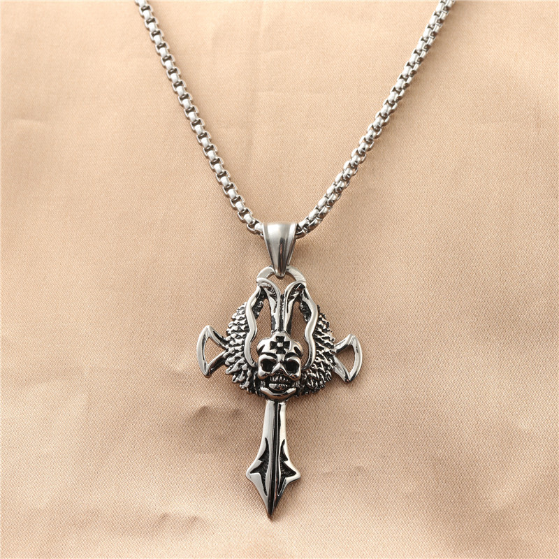 Pendentif en argent avec une chaîne de perles carrées de 3,0*60 cm