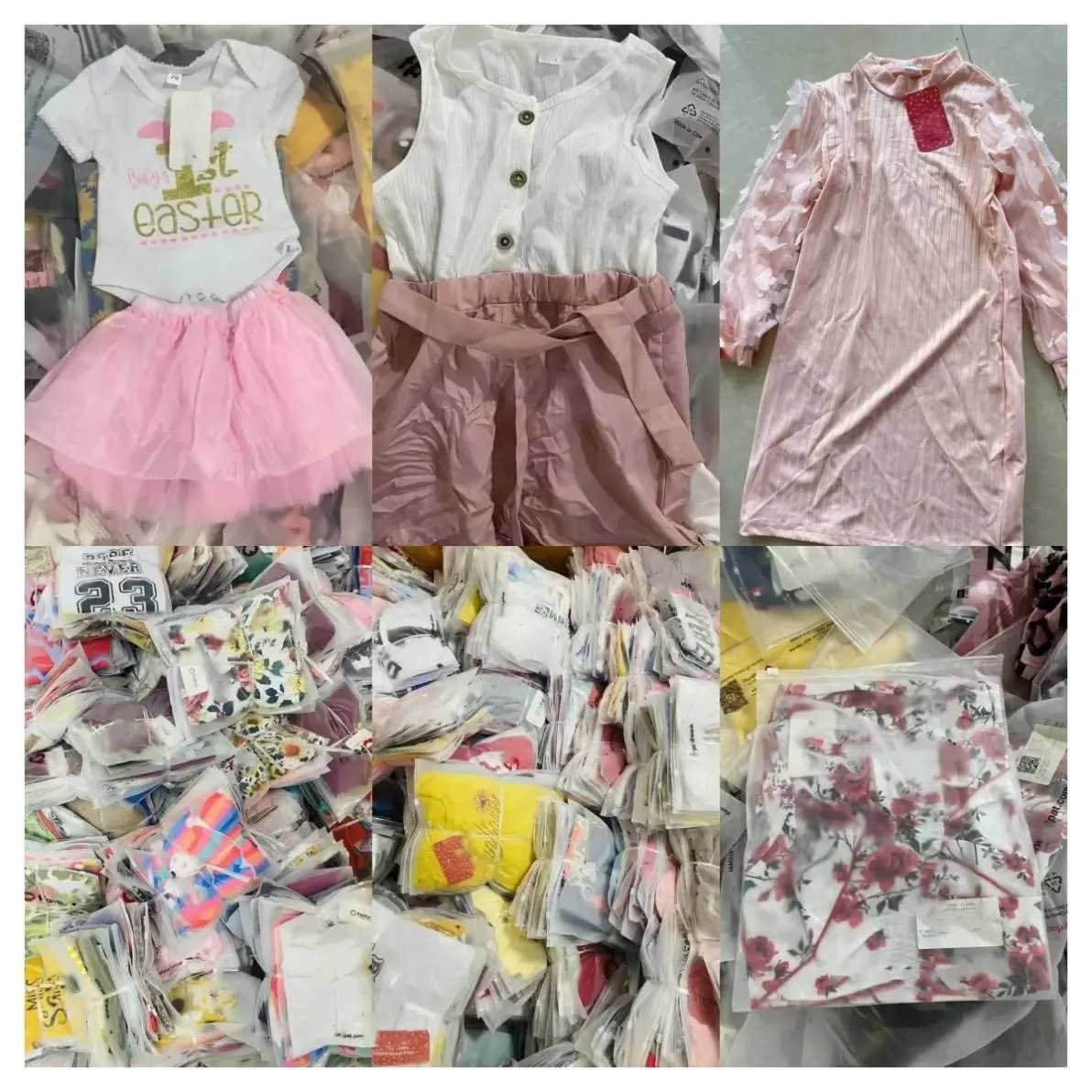 Stock al por mayor ropa de verano para niños de 0 a 10 años niñas niños vestido mixto conjuntos puros