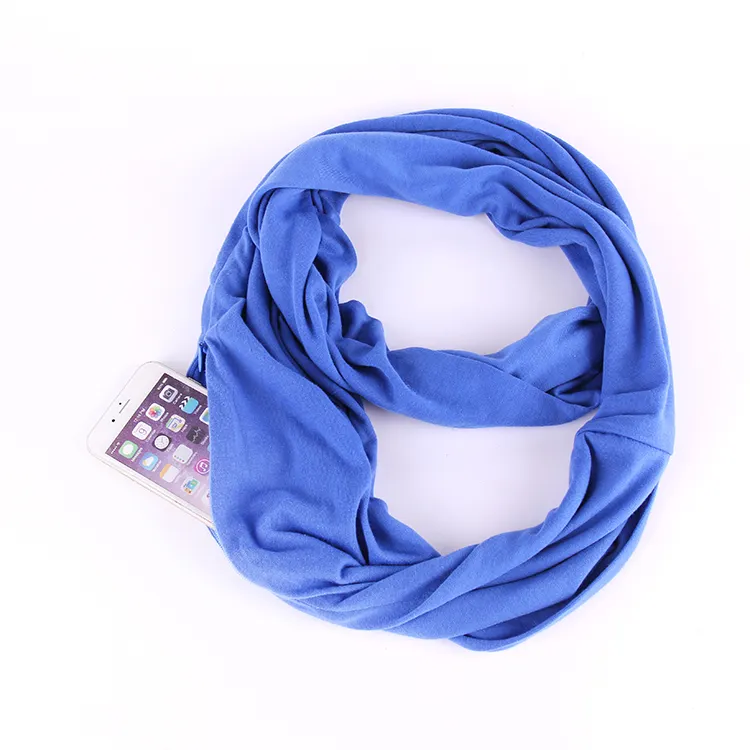 In The Fall And Winter Of Multi-functional Storage Scarf Other Scarves   Shawls Women Solid Color Fabric Scarf