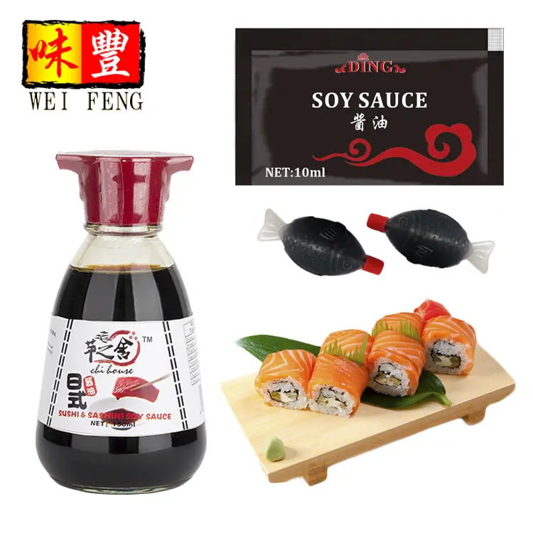 Garrafa de Vidro Fábrica OEM HALAL HACCP BRC Sachê Mini Pacote Pacote Pequeno Estilo Japonês Sushi Molho de Soja