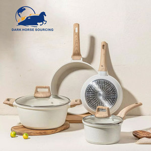 7pcs/set Non-stick Granite Medical <strong>Stone</strong> Coating Cooking <strong>Pot</strong> <strong>Pots</strong> and Pans Cookware Kitchen Accessories Set - Product Image 1