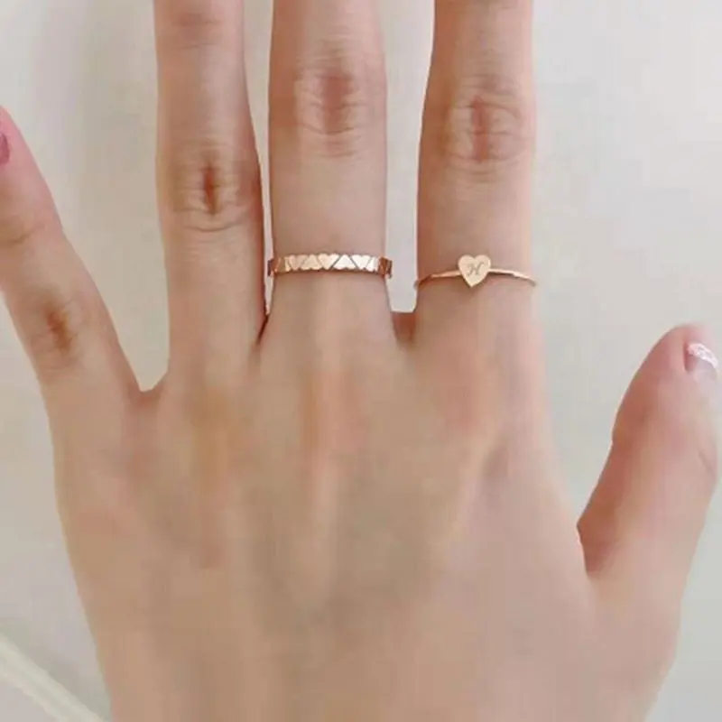 Fashion Simple Gold Heart Beat Ring Pulse Ring Valentine Gift Voor Haar Minimalistische Designer Promise Ring