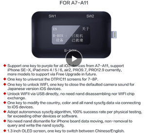JC-Cable DCSD para iOS, herramienta de reparación de teléfonos móviles, para <span class=keywords><strong>iPhone</strong></span>, iPad, NAND, Syscfg, modo púrpura, 1 tecla, 1 tecla, 1 unidad, 1 unidad