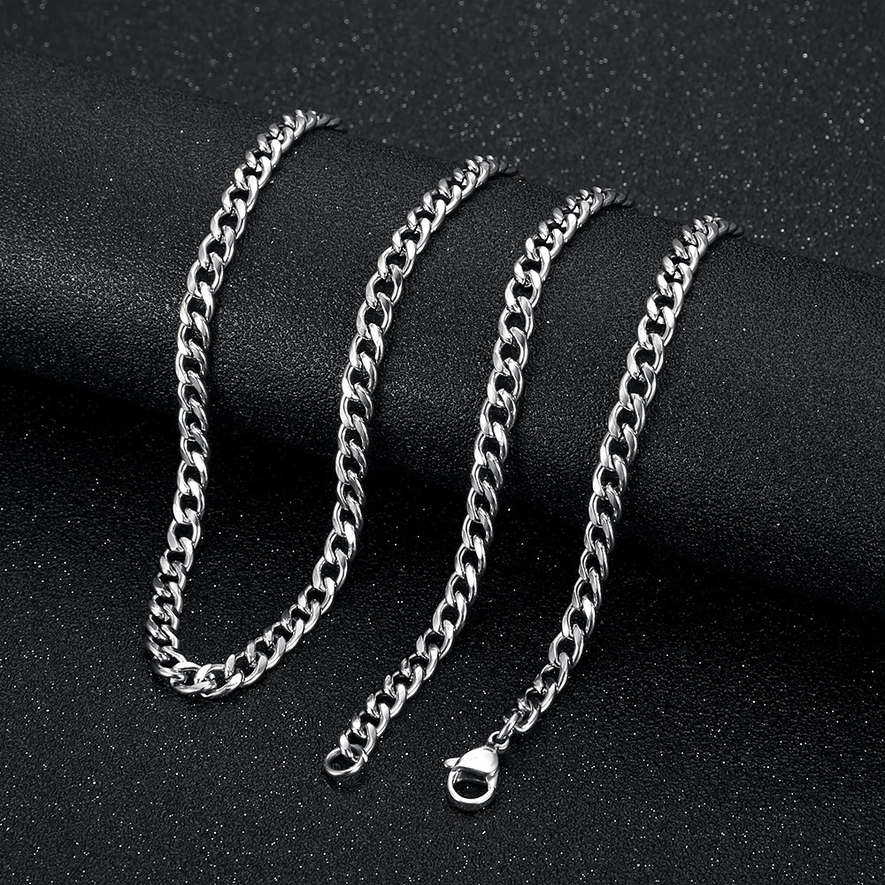 Silver 4.4mm*60cm Cuban chain