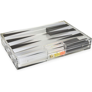 Nhà Máy Tùy Chỉnh Màu Sắc Acrylic Backgammon Checkers Với Nam Châm Nắp Checkersboards Backgammon Thiết Lập Có Thể Gập Lại Cho Quà Tặng - Product Image 4