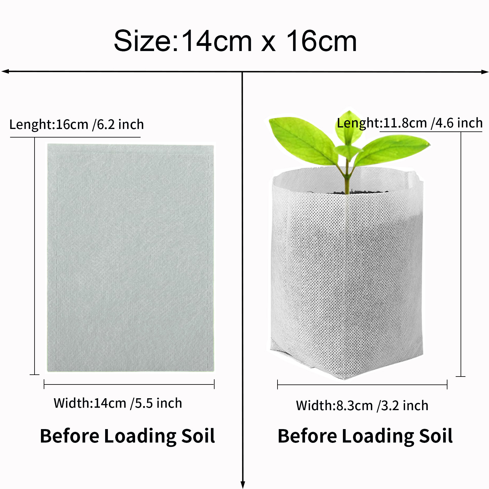 White-14cm * 16ซม.