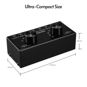 LYNEPAUAIO 6-In-<strong>2</strong>-Out Audio <strong>Switcher</strong> Two-Way Audio Signal Selector Box <strong>Splitter</strong> Distributor with 3.5mm Audio <strong>Input</strong> &amp; <strong>Output</strong>