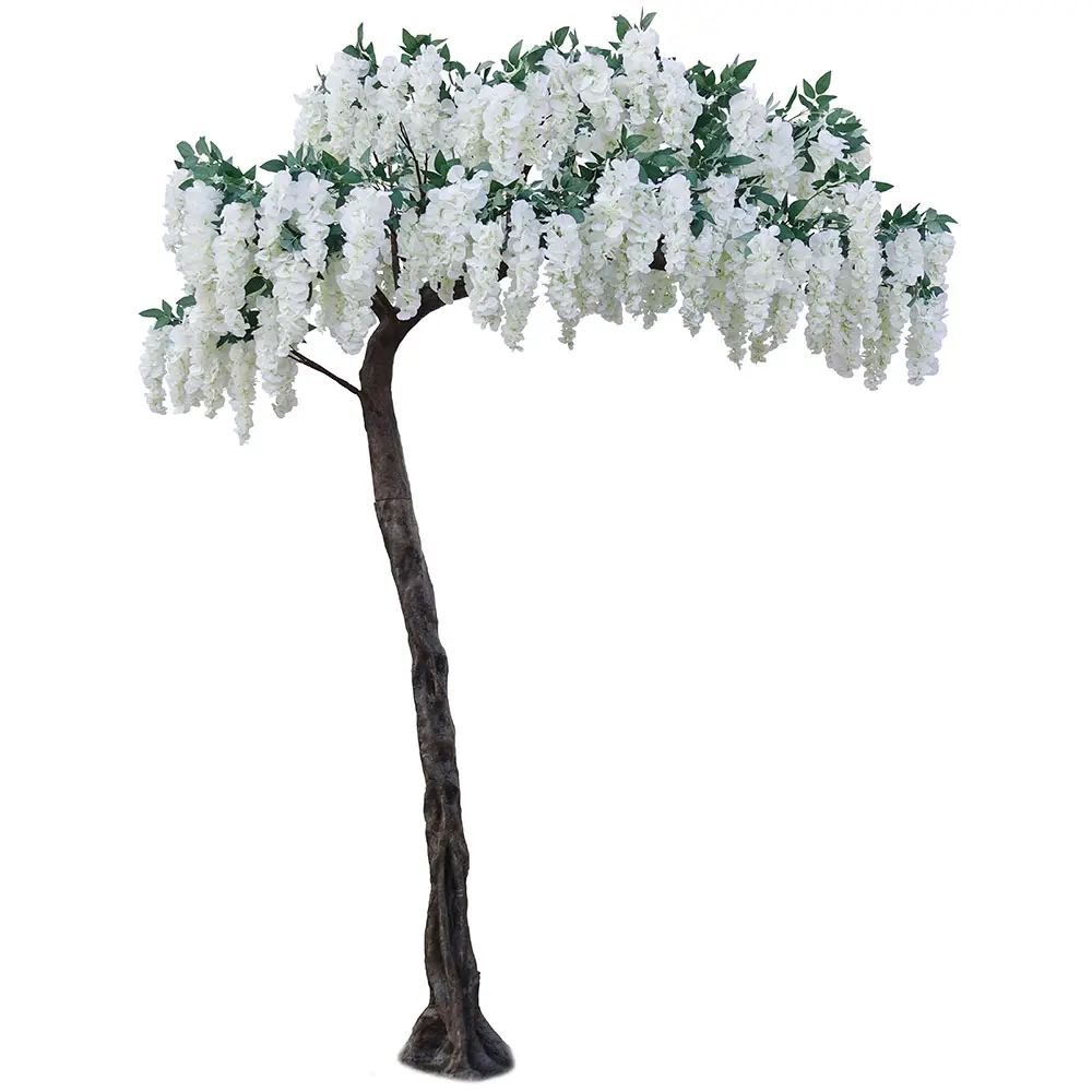 Vendita calda albero di fiori artificiali viola decorazione di nozze simulazione glicine fiore fiore albero