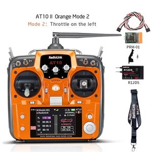 12CH 2.4GHzスロットル右送信機AT10IIオレンジDSSS FHSS FPV Ardupilot Pix4 Arduinoベータドローンリモートコントロールシステム用 - Product Image 5