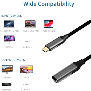Cabo adaptador 4k 60hz <span class=keywords><strong>usb</strong></span> tipo <span class=keywords><strong>c</strong></span> para mini <span class=keywords><strong>displayport</strong></span>, cabo conversor para macbook pro/air, hp laptop pc, samsung galaxy series e mais