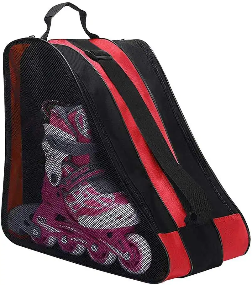 Sacs multifonctionnels de bonne qualité pour patins à roulettes en ligne, sac noir et rouge pour chaussures de patinage sur glace