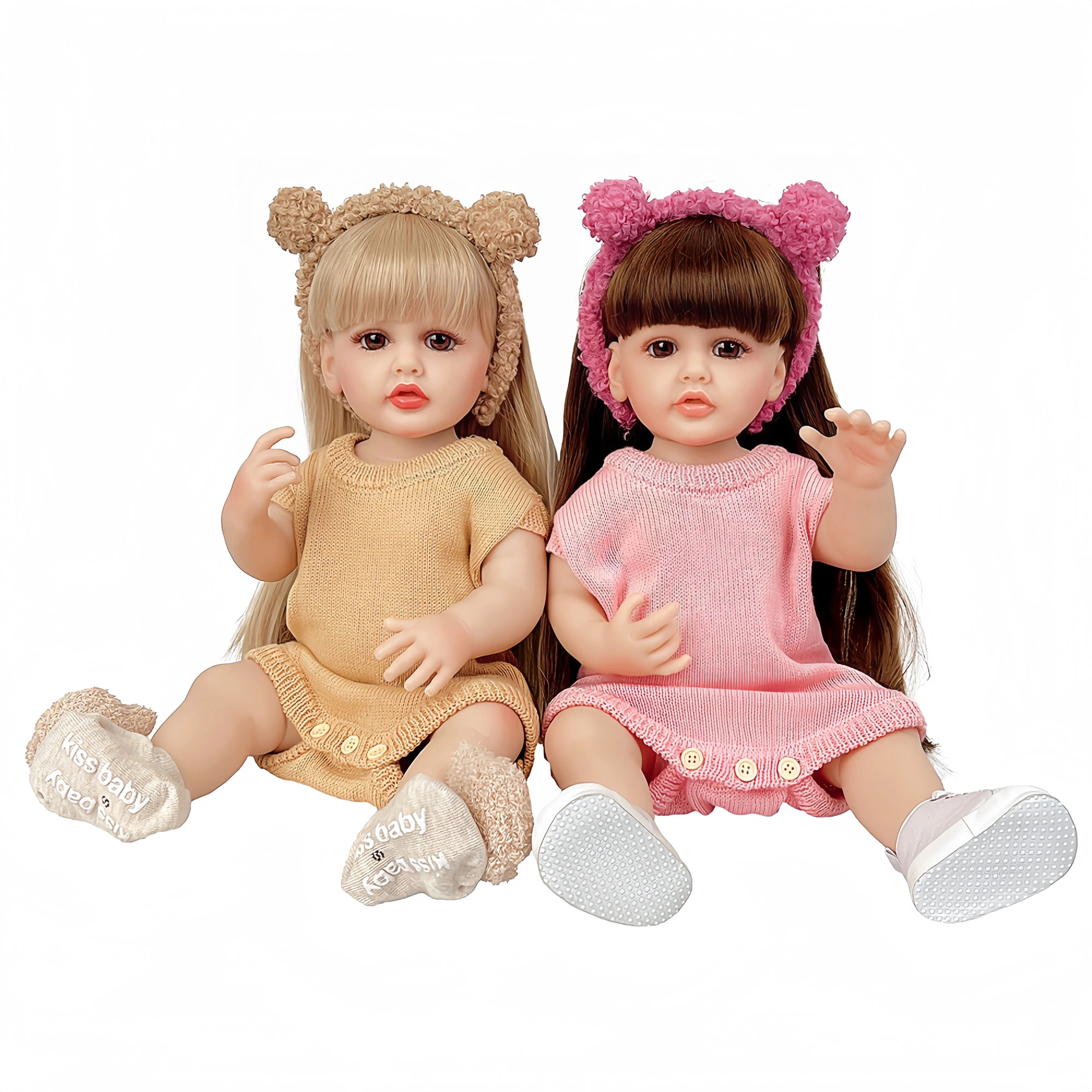 22 इंच 55 सेमी पूर्ण विनाइल प्यारी पुनर्जन्म बेबी गुड़िया ODM&OEM उच्च गुणवत्ता सिलिकॉन पुनर्जन्म बेबी गुड़िया