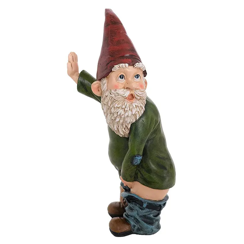Resin Kartun Putih Orang Tua Berjanggut Hadiah Kerajinan Natal Ornamen Pipis Patung Gnome untuk Taman