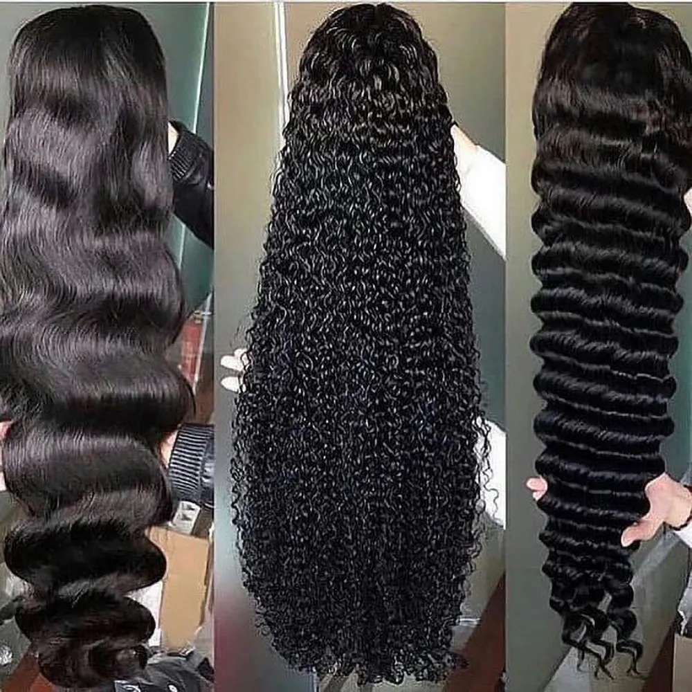 Atacado Cru Cambojano Cabelo Encaracolado Peruca Fornecedor, 150% 180% Densidade 5x5 Transparente Fechamento Rendas Perucas de Cabelo Humano Para As Mulheres Negras