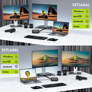USB-C to <strong>HDMI</strong>+DP <strong>Splitter</strong> MST/SST <strong>1</strong> in <strong>2</strong> Out USB-C Type-C Switch <strong>Splitter</strong> <strong>1</strong> in <strong>2</strong> Out 4K60hz/1080P60hz Support 3D/HDR - Product Image 6