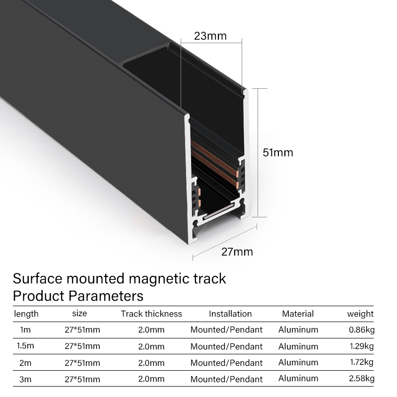 blackSurface mounted track rail2