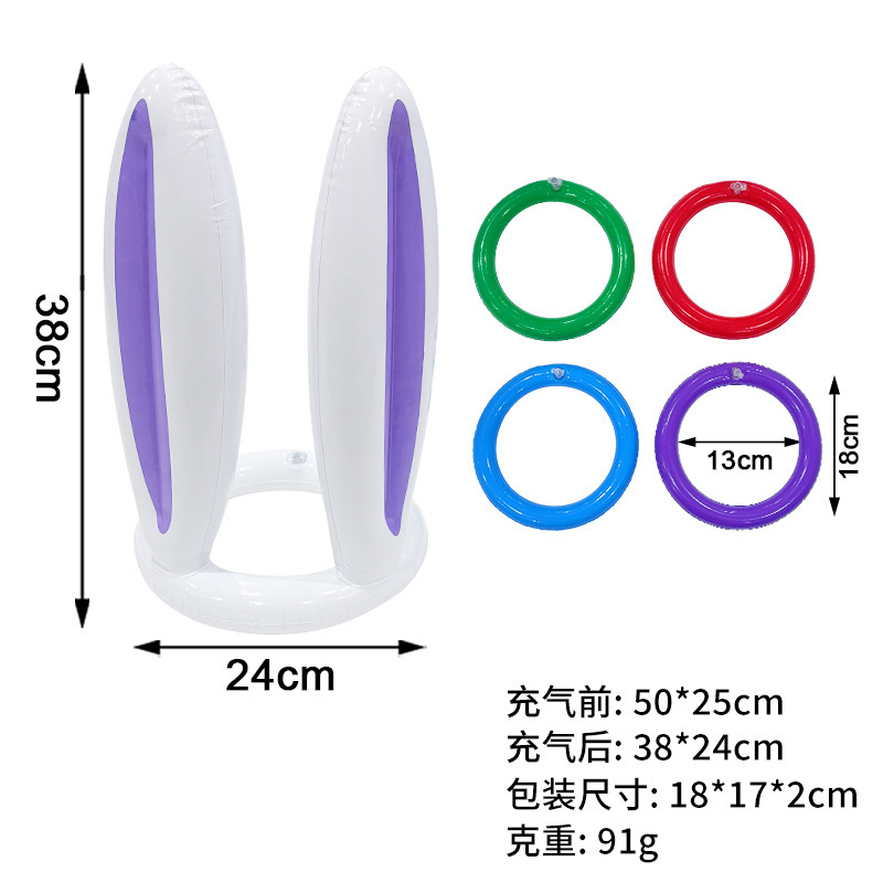 Lanzamiento de anillos de oreja de conejo - Púrpura