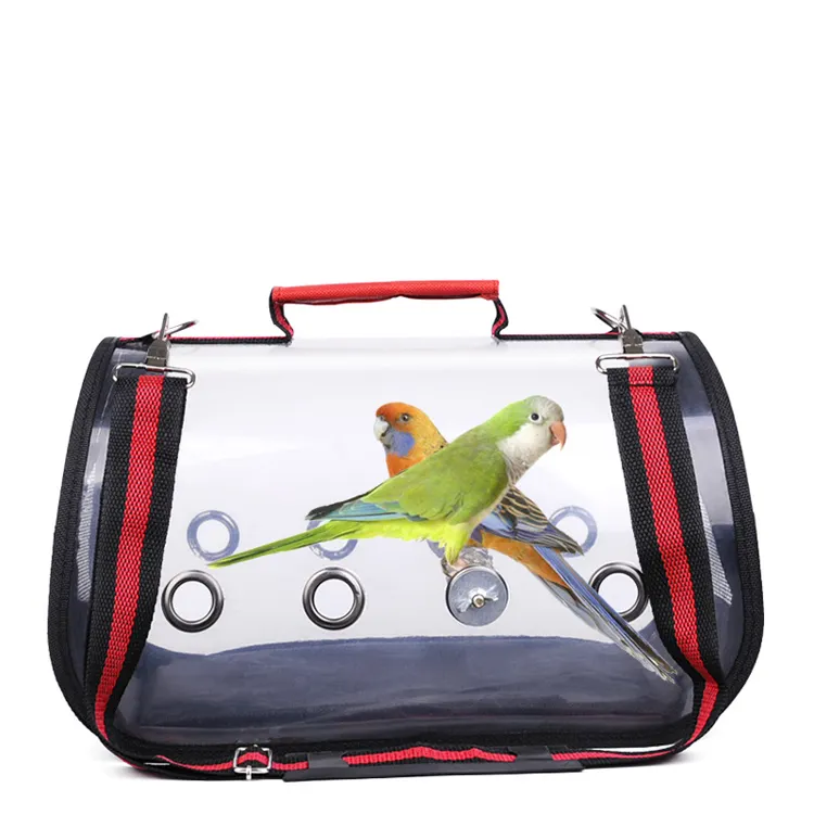 Evcil hayvan kafesi kuş taşınabilir şeffaf şeffaf evcil hayvan seyahat çantası nefes Bolsa De Viaje Para Mascotas kuş büyük papağan kafesi