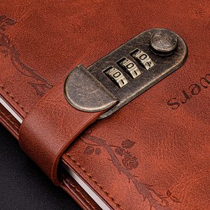 拉本锁日记金笔套装复古皮革书写日记笔记本个人组织者计划男女议程日记