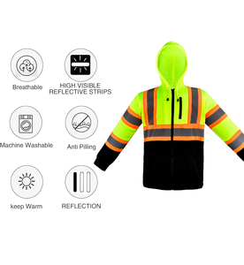 Popular Style Waterproof <strong>Fluorescent</strong> Yellow Reflective Thermal <strong>Insulation</strong> <strong>Workwear</strong> Jacket for Men - Product Image 2