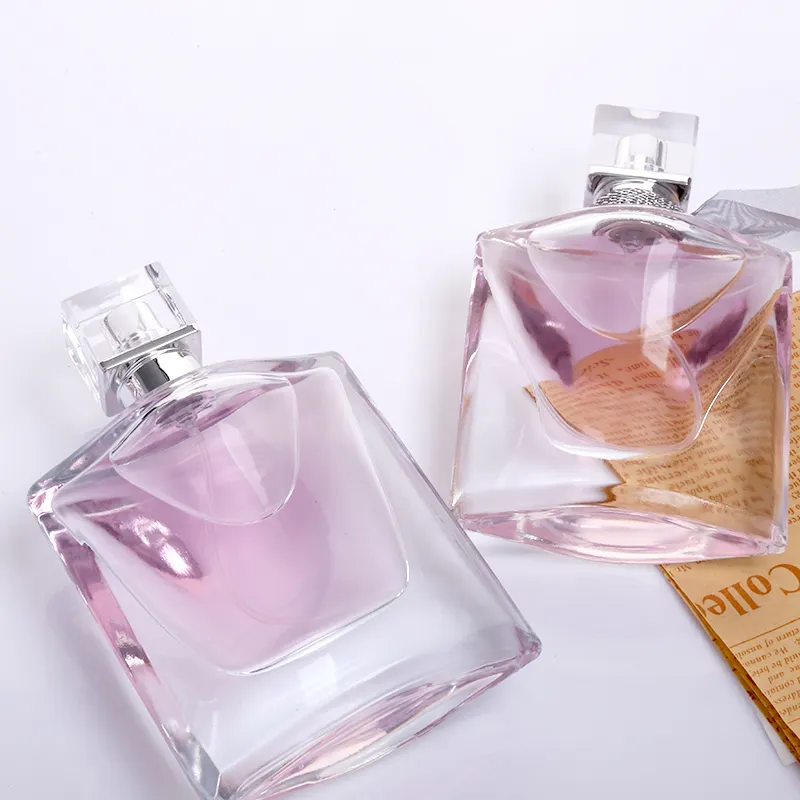 Zhycトラベル詰め替え可能な香水用スプレーポンプ付き透明ガラス瓶