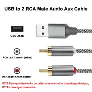 Cable USB 2,0 a 2 RCA macho USB tipo A a macho 2 RCA adaptador RCA dual Y divisor de Audio estéreo Aux Cable Convertidor para TV - Product Image 2