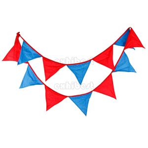 Barato colgante Mini rectángulo banderín fiesta banderas decorativas empavesado Banner logotipo personalizado cadena bandera en cuerda textil triángulo - Product Image 1
