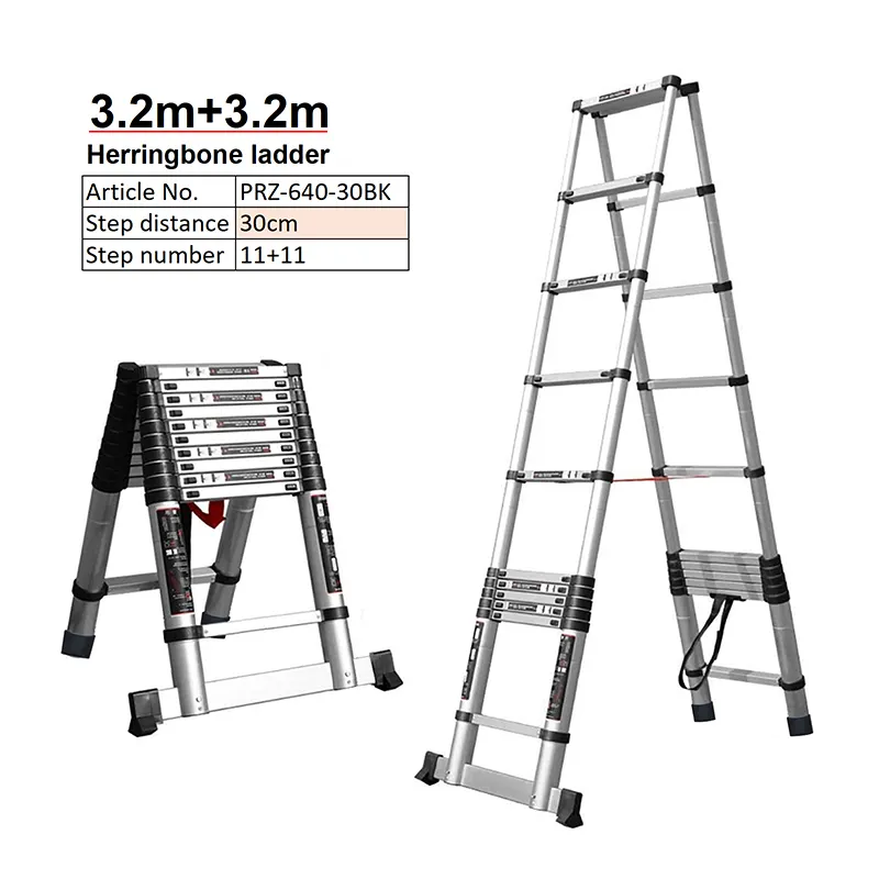 Универсальная Высококачественная Выдвижная ступенчатая лестница с рамкой, телескопическая алюминиевая лестница, складная маленькая лестница для склада