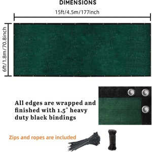 Koyu yeşil çit plastik gizlilik net ekran çit örgü veranda yard sundurma için zincir bağlantı çit kınamak zip bağları ile - Product Image 3