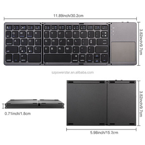 Mini teclado plegable BT 3,0 con panel táctil Teclado inalámbrico plegable para Windows,Android, IOS Tablet iPad Phone - Product Image 3