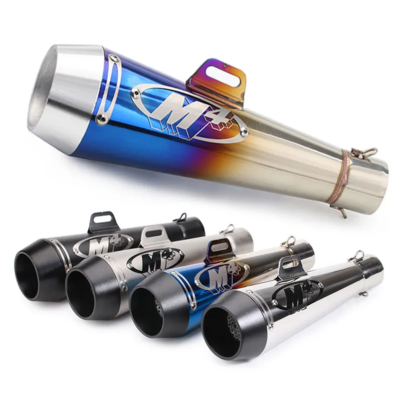 6 51mm Universal Motorcycle Exhaust Modified Muffler Pipe Scooter Pit Bike Dirt Motocross For