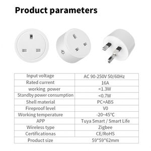 Tuya WIFI Smart Socket 16A UK Plug supporta Tuya Smart Life APP controllo vocale Power Monitor presa Timer per Google Home Alexa - Product Image 6