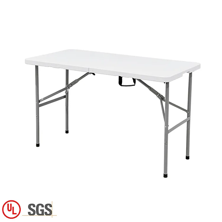 Mesa plástica dobrável por atacado com pés removíveis mesa plástica branca retangular para jantar