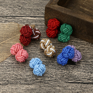 Round <strong>String</strong> <strong>Elastic</strong> Chinese Silk Knots French Cuff Links Sleeve Buttons Cufflinks