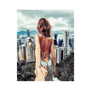 家居装饰裸体画女孩性感墙艺术油画数码绘画批发