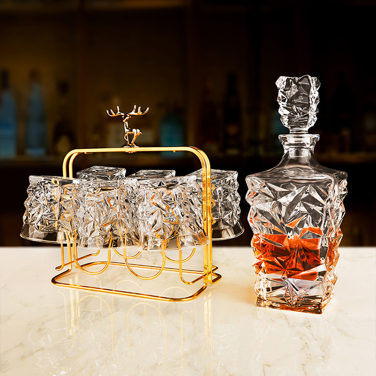 Clear Whisky Set with Holder
