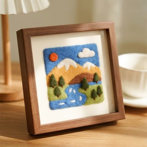 12x12cm DIY yün keçe boyama nakış çerçeve dijital tuval İşi iğne resim için özelleştirilmiş Gif dikiş dokuma oyuncaklar - Product Image 3