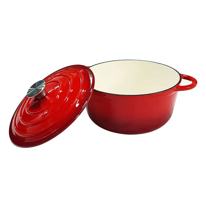 Best selling cast iron cookware 32cm round red cast iron enameled dutch oven pot dutch oven from China